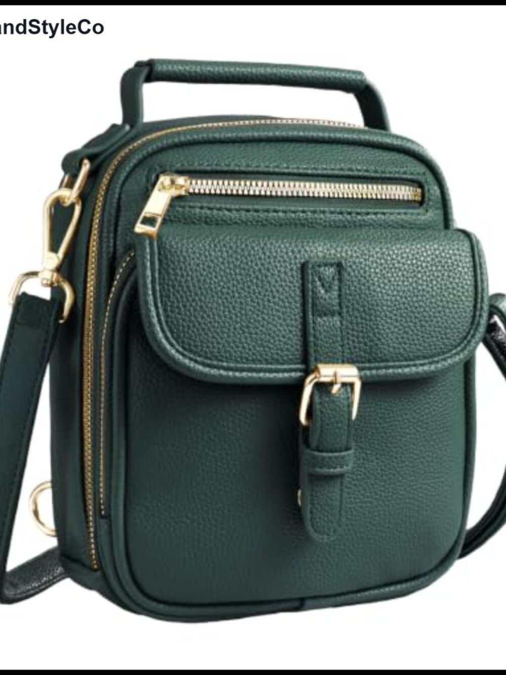 Vegan Leather Crossbody Bag for Women with 2 Straps Anti Theft Zipper RFID
